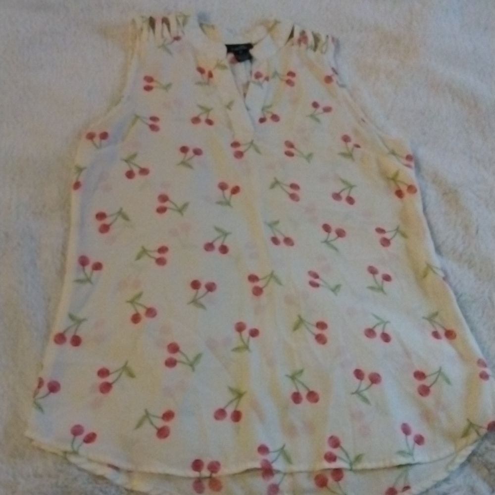 Sleeveless cherry top